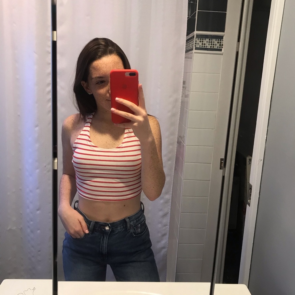 Striped halter top